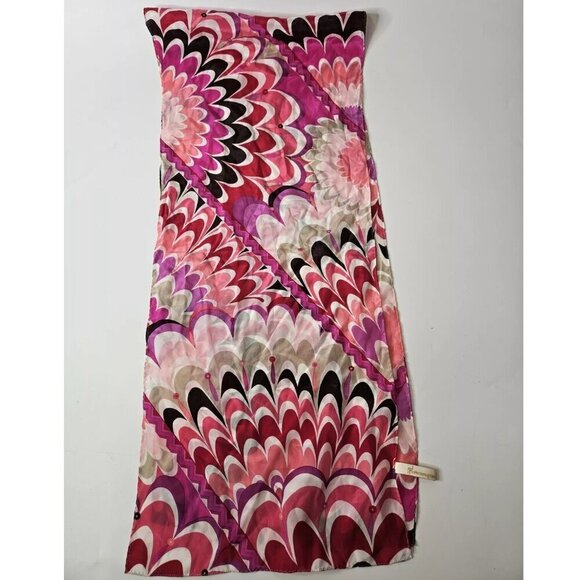 COLLECTION EIGHTEEN 100% SILK MULTICOLOR SCARF - Picture 1 of 6